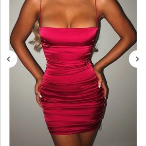 Satin Red Dress